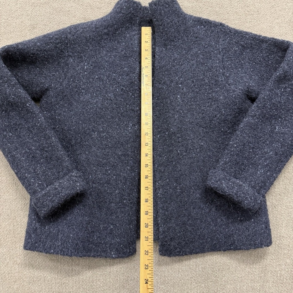 Eileen Fisher Alpaca Blue Black Open Front Cardigan Sweater Woman's Size M - Picture 3 of 8